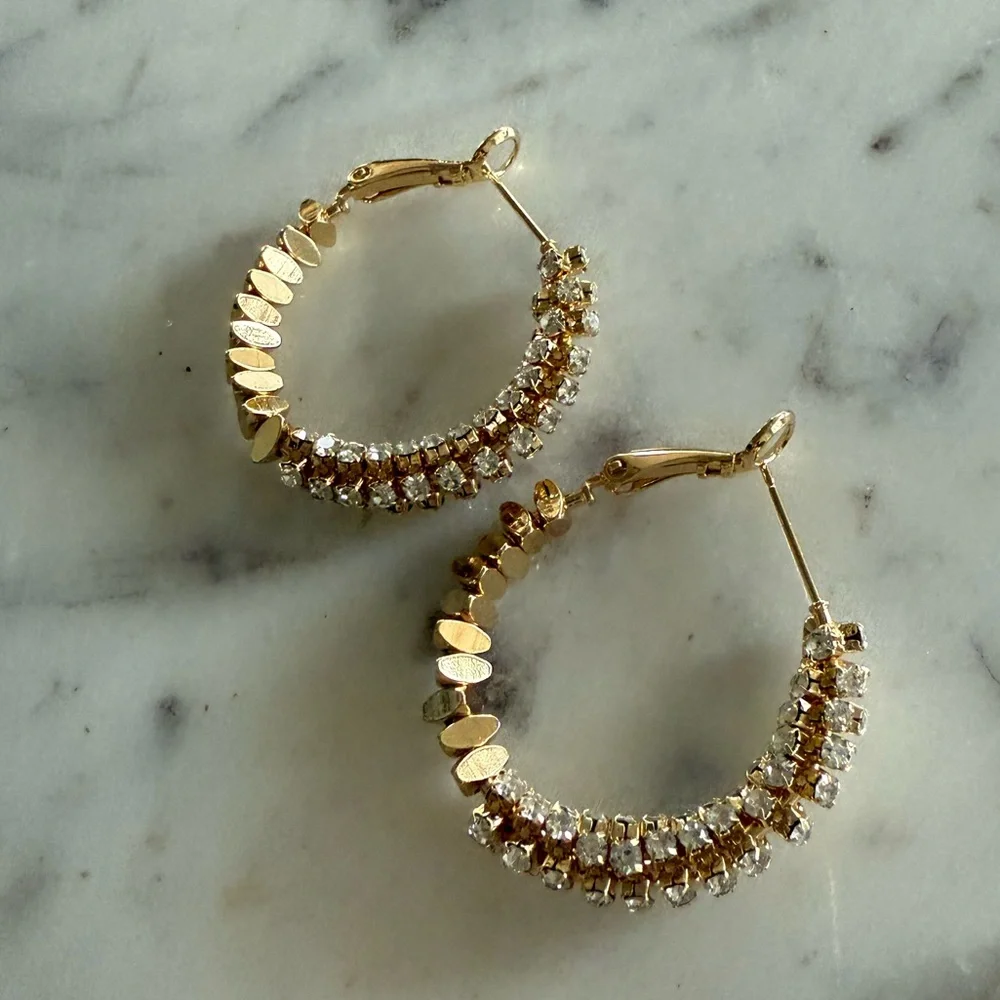Elegant Gold and Silver Hoop Earrings